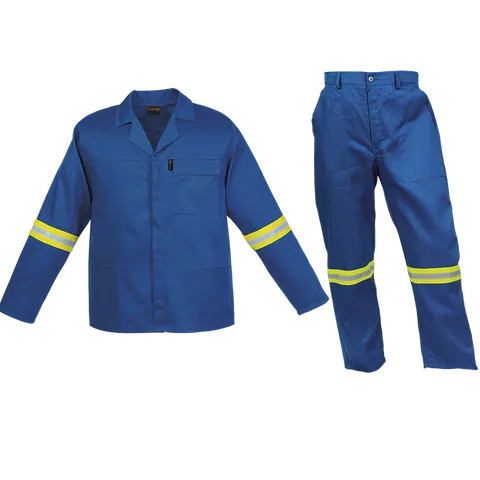 Barron Budget Poly Cotton Conti Suit with Reflective - Royal Blue