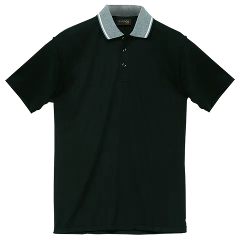 Mens Jacquard Collar Golfer - Black