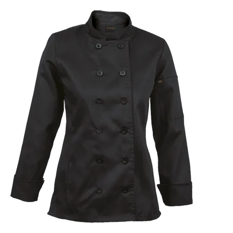 Ladies Long Sleeve Savona Chef Jacket - Black