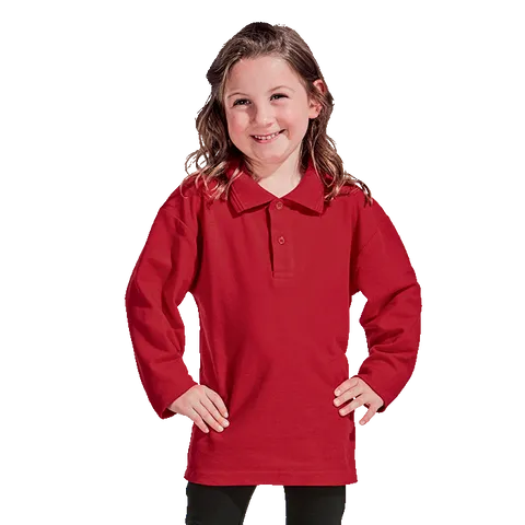 Kiddies 175g Pique Knit Long Sleeve Golfer