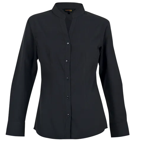 Ladies Barista Blouse Long Sleeve (LL-BAR) - Black