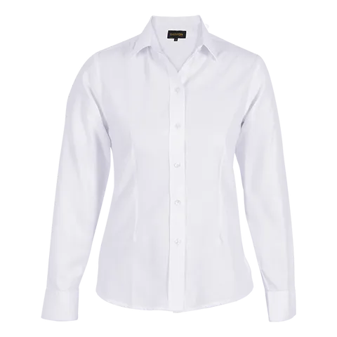 Ladies Easy Care Blouse Long Sleeve - White
