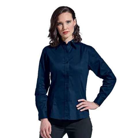 Ladies Brushed Cotton Twill Blouse Long Sleeve (LL-TWILL)