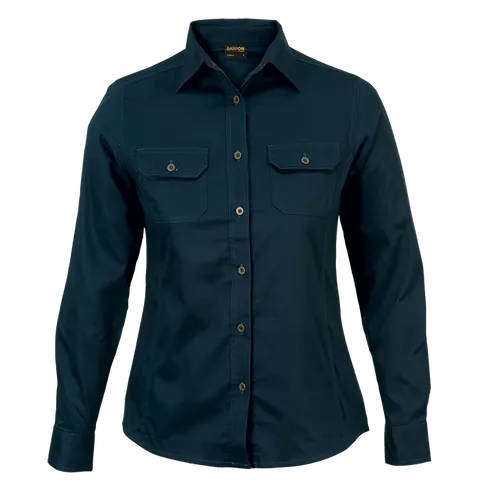 Ladies Bush Shirt Long Sleeve (LLO-LBUSH) - Navy