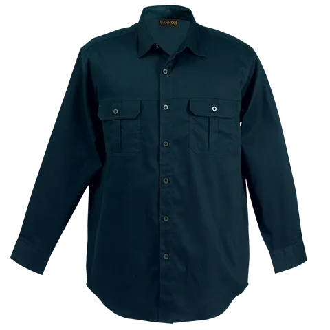 Mens Bush Shirt Long Sleeve (LO-LBUSH) - Navy