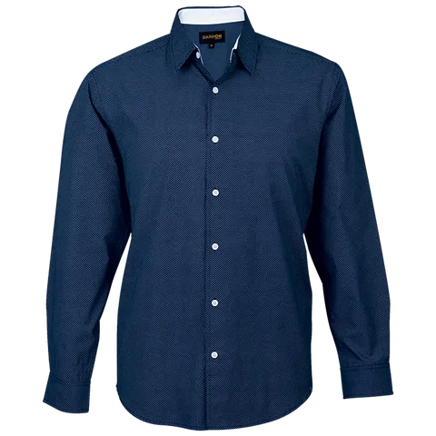 Mens Richmond Lounge Shirt Long Sleeve (LO-RIC) - Navy With White
