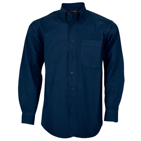 Mens Brushed Cotton Twill Lounge Long Sleeve (LO-TWILL) - Navy