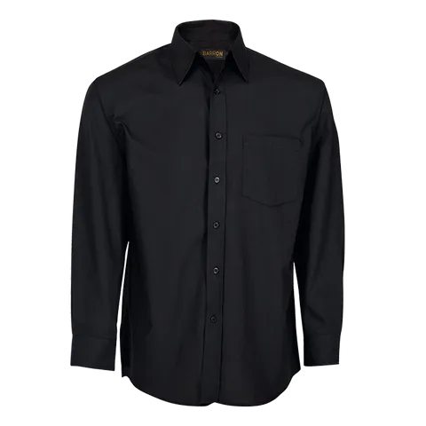Mens Value Lounge Shirt Long Sleeve - Black