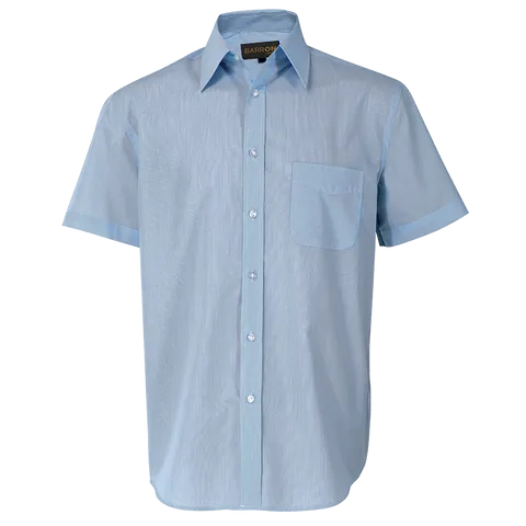 Mens Century Lounge Short Sleeve - Sky With White