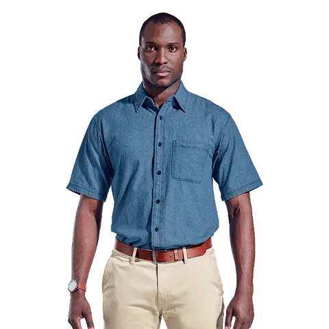 Mens Denim Shirt Short Sleeve