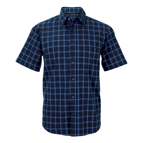 Enviro Lounge Shirt Short Sleeve - Navy With Blue