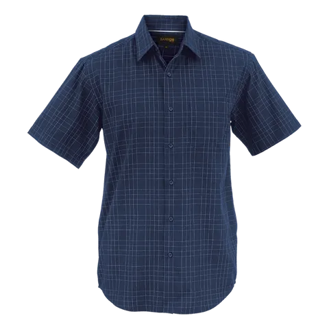 Mens Hamilton Check Lounge Short Sleeve - Navy