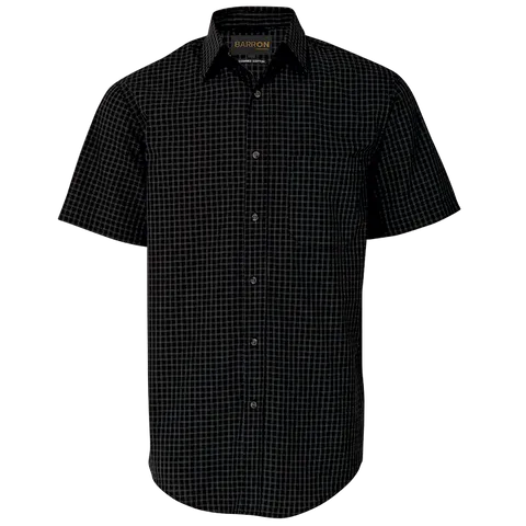 Mens Pioneer Check Lounge Short Sleeve - Black