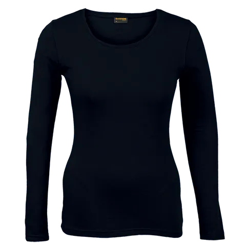 Ladies 145g Long sleeve T-shirt - Black