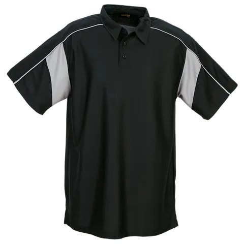 Mens Performance Golfer - Black With Silver