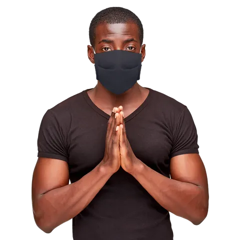 Pleated J54 Cotton Fabric Mask (Pack of 50) - Navy