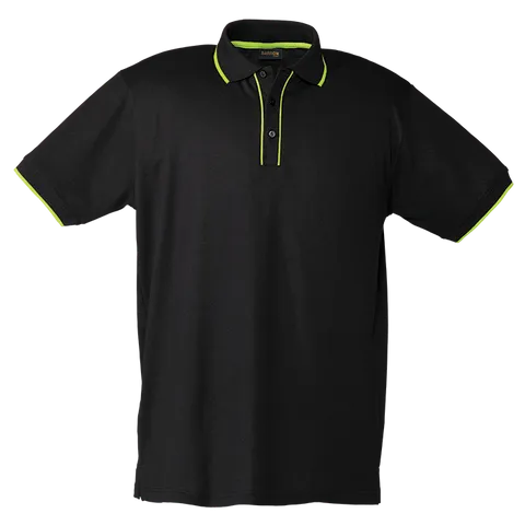 Mens Piping Golfer - Black With Lime