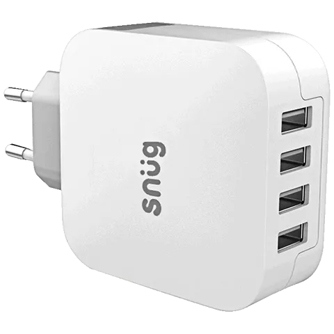 Snug 4 Port USB Home Charger - White