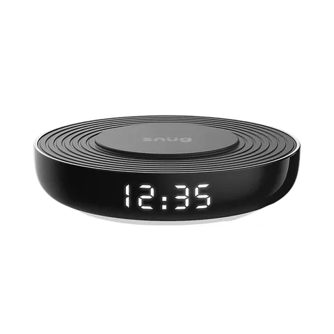 Snug Clock With Wireless Charger - Black