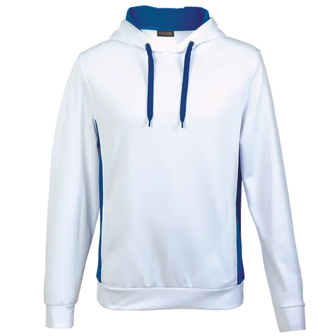 Track Hooded Sweater - White With Royal Blue