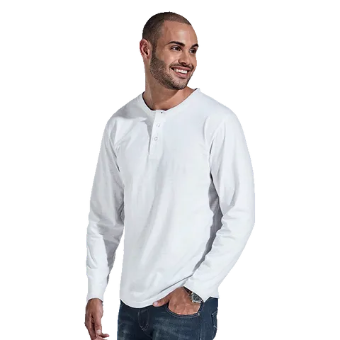 Mens 145g Henley Long Sleeve T-Shirt