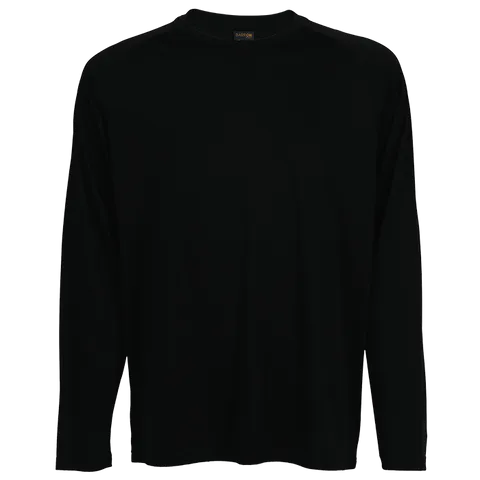 135g Long Sleeve Polyester T-Shirt - Black