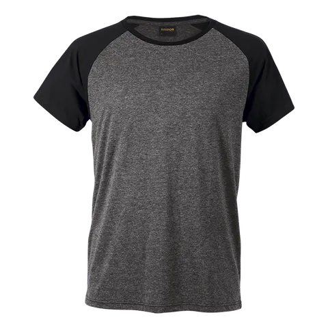 Mens Raglan Baseball T-Shirt - Black With Charcoal