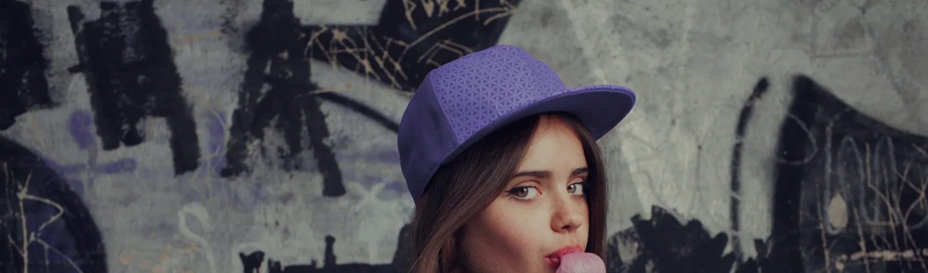 a young lady wearing branded headwear from Ignition Marketing