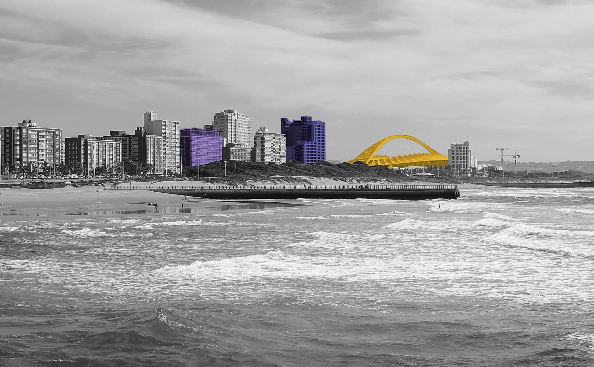 a picture of Durban city and beach front