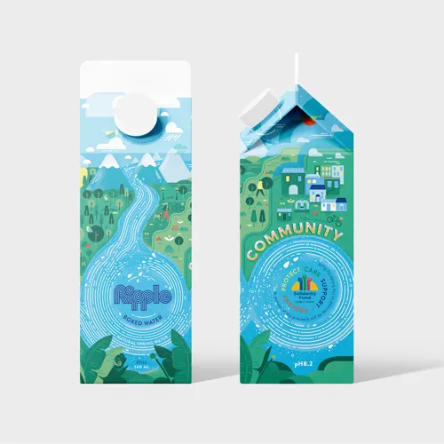 Ripple branded boxed water 