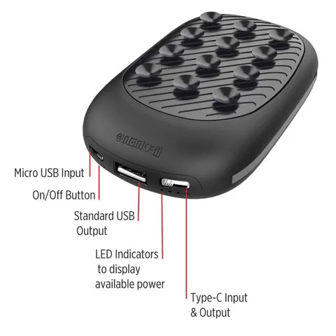 tarsus    memorii 10000mah wireless power bank with light up logo