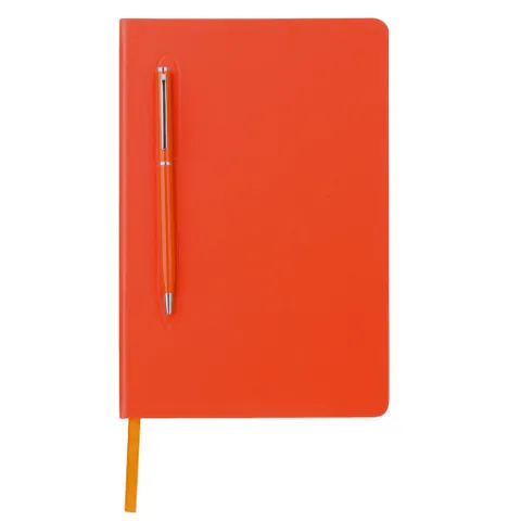 CAMPINA - Giftology A5 Hard Cover Notebook with Metal Pen - Orange