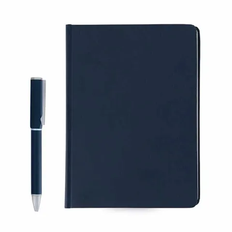 tomar   santhome set of pu thermo notebook and pen   blue  1 