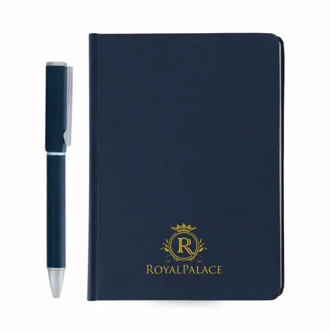 tomar   santhome set of pu thermo notebook and pen   blue