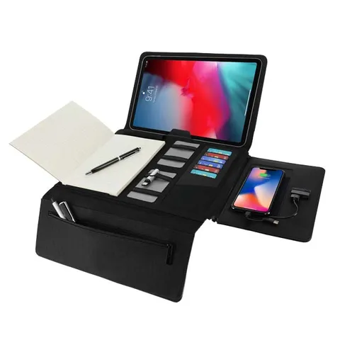 vierson   tech workstation with 10000mah wireless powerbank dark grey