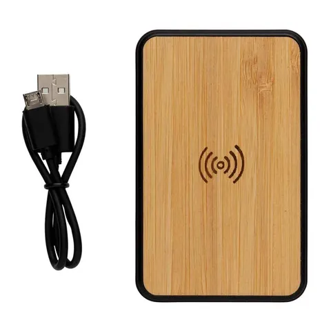 tuzla    memorii 5000 mah bamboo wireless powerbank  anti microbial   2 