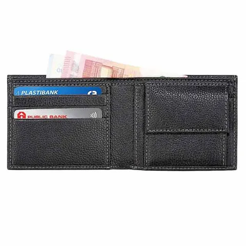 cancun   santhome men s wallet in genuine  leather  anti microbial 