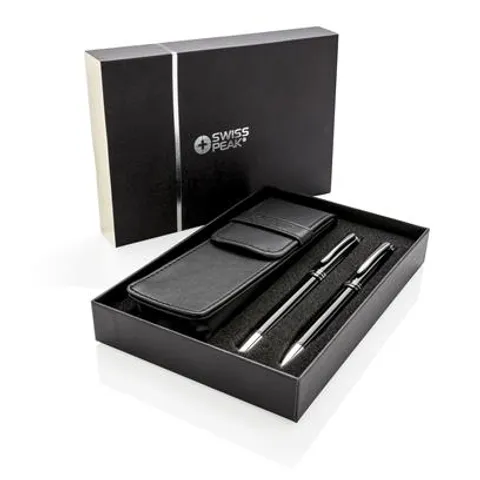 dusco set   swiss peak executive pen set   black silver  3 