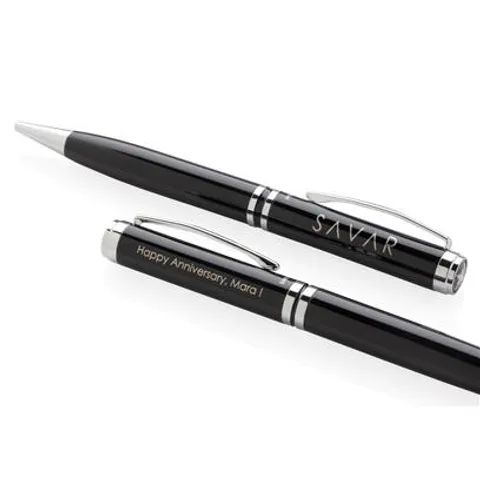 dusco set   swiss peak executive pen set   black silver